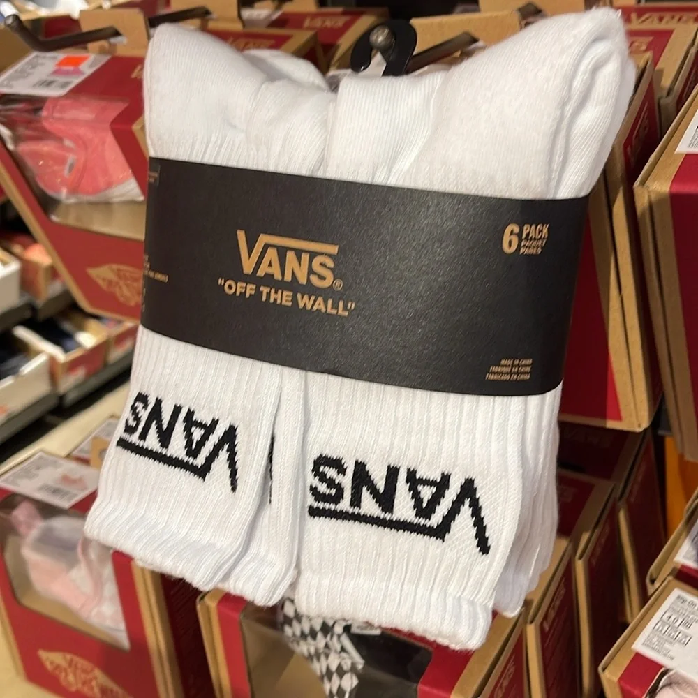 Vans Socks 6 pairs set CREW VANS.
"OFF THE WALL" White/Black 
NWT - Picture 13 of 16